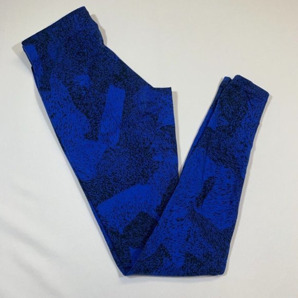 Nike Abstract Activewear Workout Athletic Leggings Women's Size XS Blue Black - Picture 4 of 9